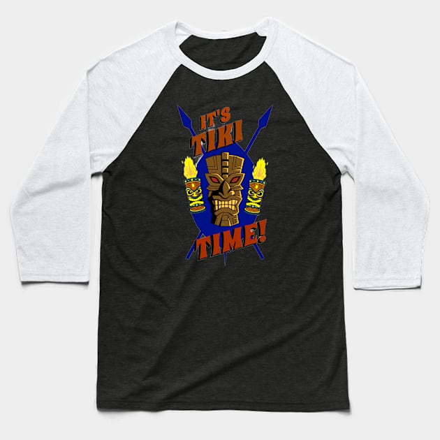 Tiki Time Baseball T-Shirt by shipwrecked2020